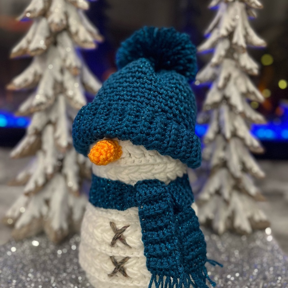 Handmade crocheted Snowman